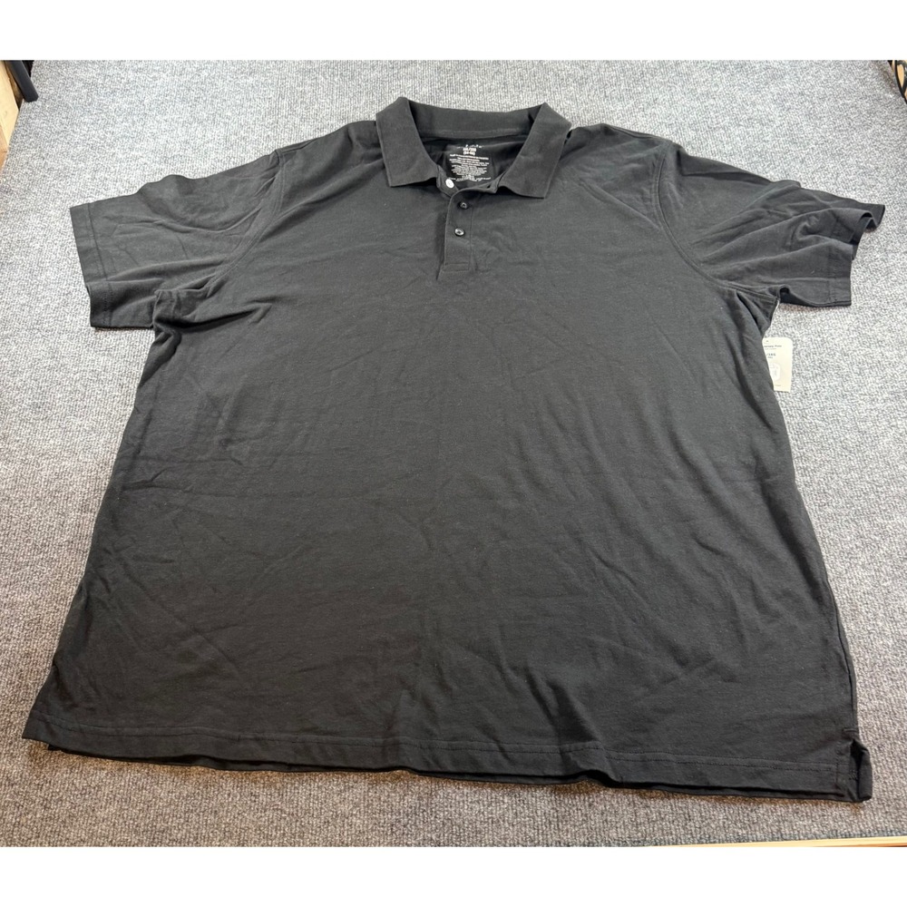 George Mens Black Short Sleeve Cotton Jersey Polo Shirt 3XL GM28Y011BH